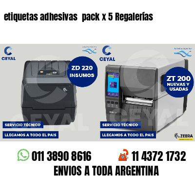 etiquetas adhesivas pack x 5 Regalerías