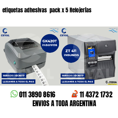 etiquetas adhesivas pack x 5 Relojerías
