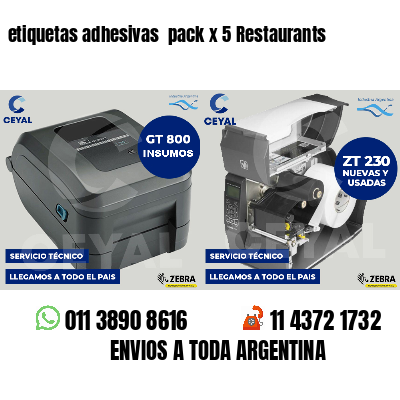 etiquetas adhesivas pack x 5 Restaurants