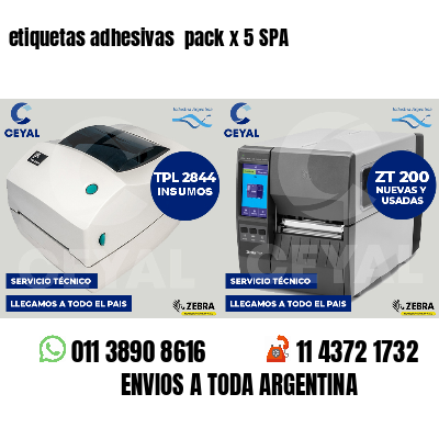 etiquetas adhesivas pack x 5 SPA