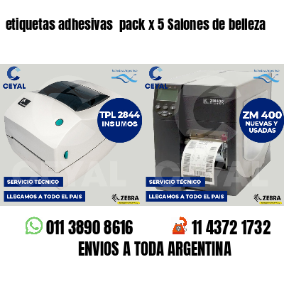 etiquetas adhesivas  pack x 5 Salones de belleza