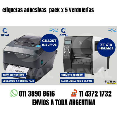 etiquetas adhesivas  pack x 5 Verdulerías