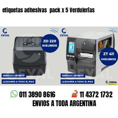 etiquetas adhesivas  pack x 5 Verdulerías