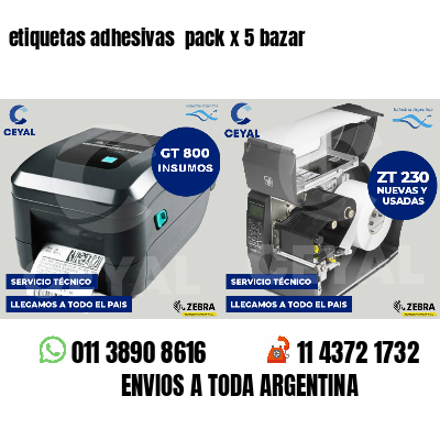 etiquetas adhesivas pack x 5 bazar
