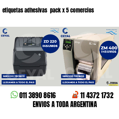 etiquetas adhesivas  pack x 5 comercios