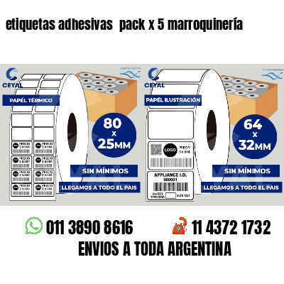 etiquetas adhesivas  pack x 5 marroquinería