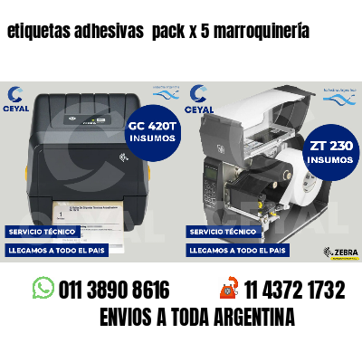 etiquetas adhesivas  pack x 5 marroquinería