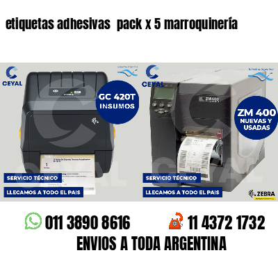 etiquetas adhesivas  pack x 5 marroquinería