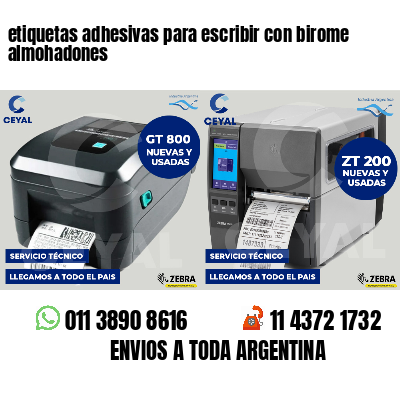 etiquetas adhesivas para escribir con birome almohadones