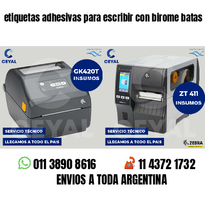 etiquetas adhesivas para escribir con birome batas