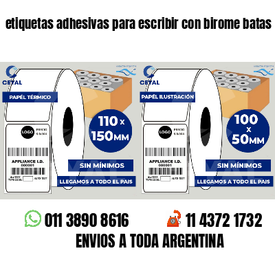 etiquetas adhesivas para escribir con birome batas