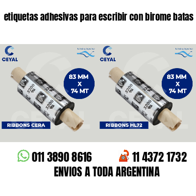 etiquetas adhesivas para escribir con birome batas