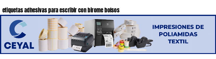 etiquetas adhesivas para escribir con birome bolsos