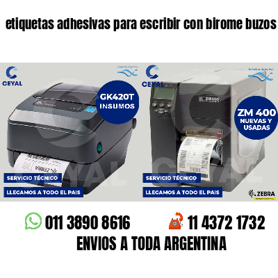 etiquetas adhesivas para escribir con birome buzos