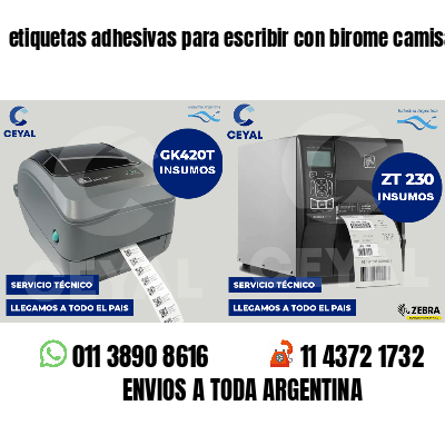 etiquetas adhesivas para escribir con birome camisas