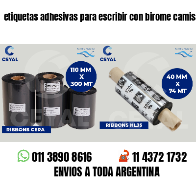 etiquetas adhesivas para escribir con birome camisas