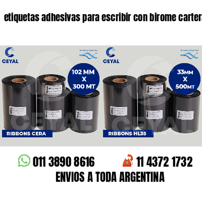 etiquetas adhesivas para escribir con birome carteras