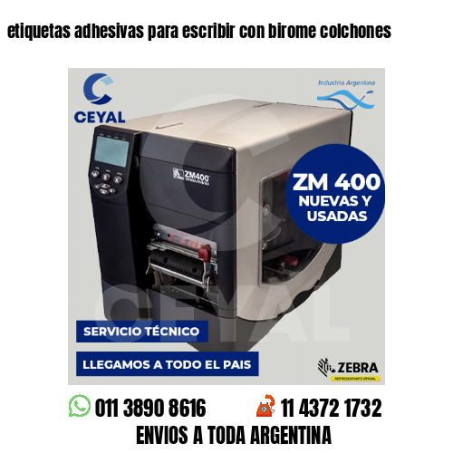 etiquetas adhesivas para escribir con birome colchones