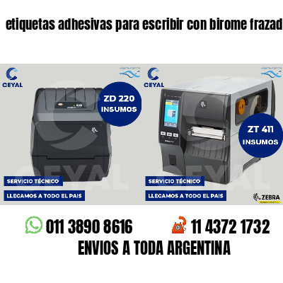 etiquetas adhesivas para escribir con birome frazadas