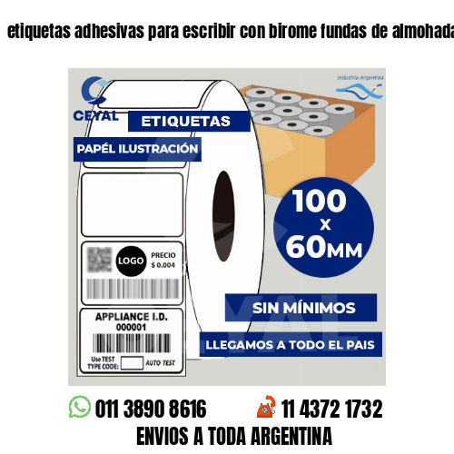 etiquetas adhesivas para escribir con birome fundas de almohadas