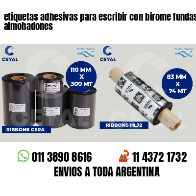 etiquetas adhesivas para escribir con birome fundas de almohadones
