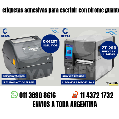 etiquetas adhesivas para escribir con birome guantes