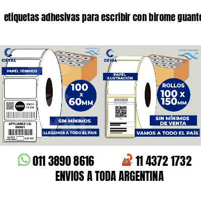 etiquetas adhesivas para escribir con birome guantes