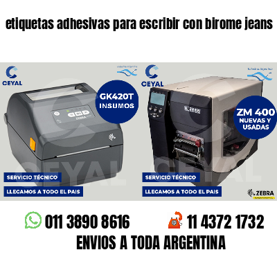 etiquetas adhesivas para escribir con birome jeans
