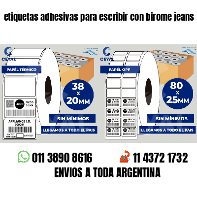 etiquetas adhesivas para escribir con birome jeans