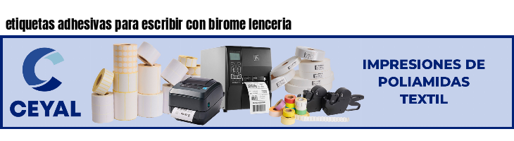 etiquetas adhesivas para escribir con birome lenceria