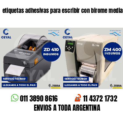 etiquetas adhesivas para escribir con birome medias