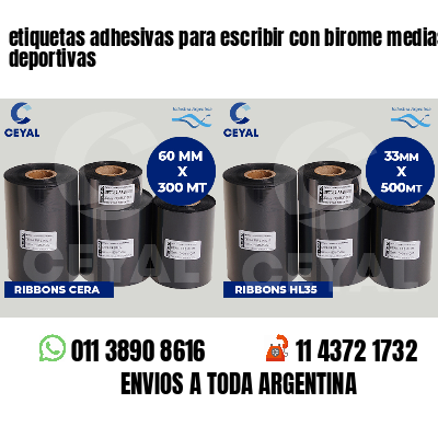 etiquetas adhesivas para escribir con birome medias deportivas