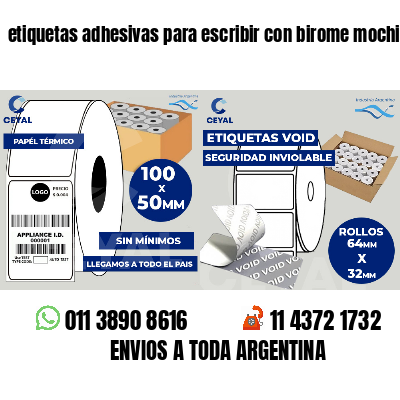 etiquetas adhesivas para escribir con birome mochilas