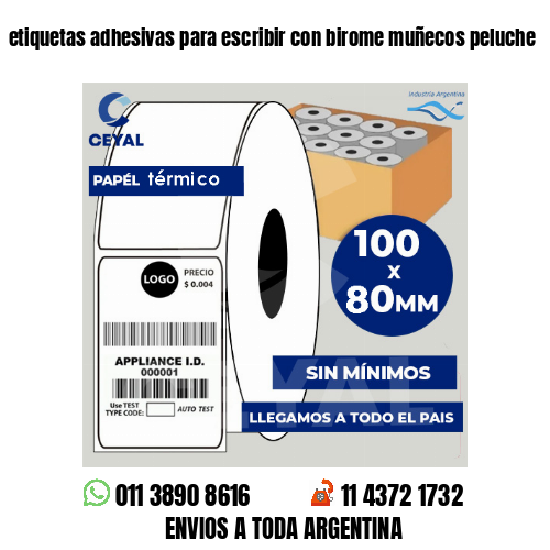 etiquetas adhesivas para escribir con birome muñecos peluche