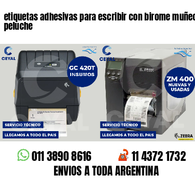 etiquetas adhesivas para escribir con birome muñecos peluche