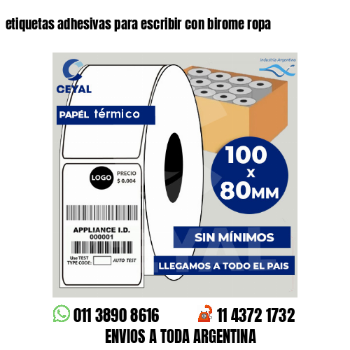 etiquetas adhesivas para escribir con birome ropa