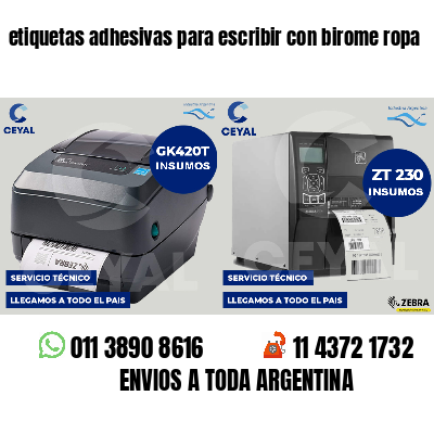 etiquetas adhesivas para escribir con birome ropa