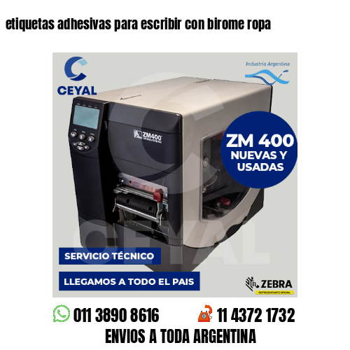 etiquetas adhesivas para escribir con birome ropa