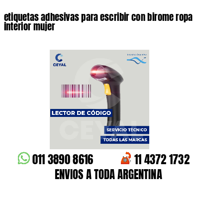 etiquetas adhesivas para escribir con birome ropa interior mujer