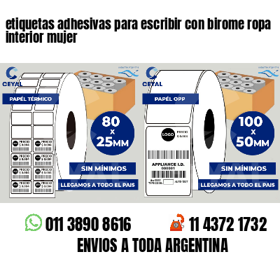 etiquetas adhesivas para escribir con birome ropa interior mujer