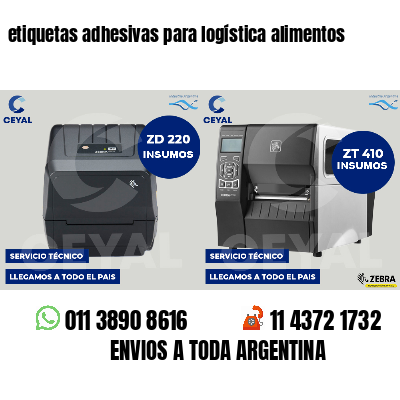 etiquetas adhesivas para logística alimentos