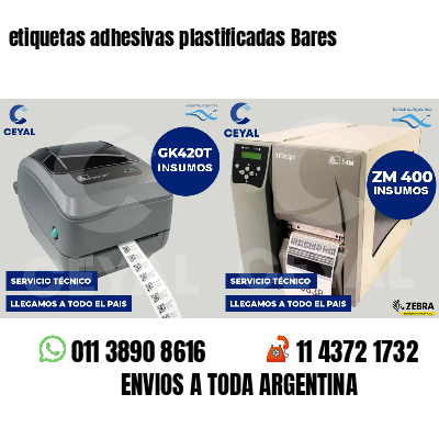 etiquetas adhesivas plastificadas Bares