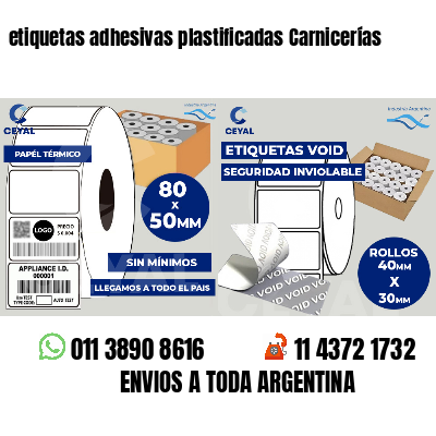 etiquetas adhesivas plastificadas Carnicerías