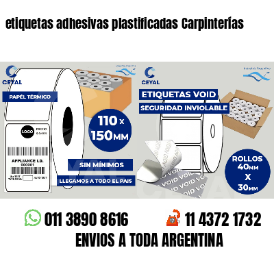 etiquetas adhesivas plastificadas Carpinterías