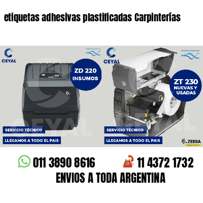 etiquetas adhesivas plastificadas Carpinterías