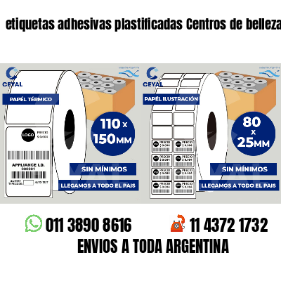 etiquetas adhesivas plastificadas Centros de belleza