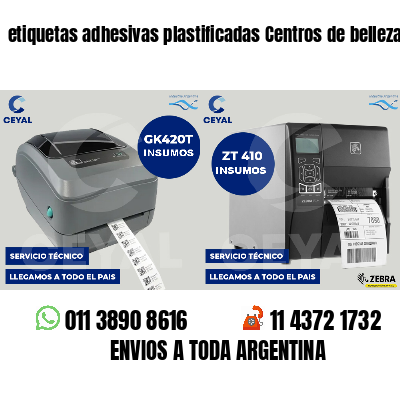 etiquetas adhesivas plastificadas Centros de belleza