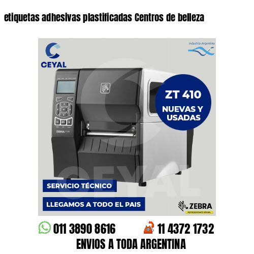 etiquetas adhesivas plastificadas Centros de belleza