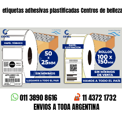 etiquetas adhesivas plastificadas Centros de belleza