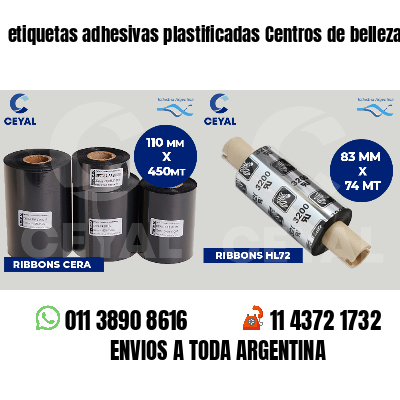 etiquetas adhesivas plastificadas Centros de belleza